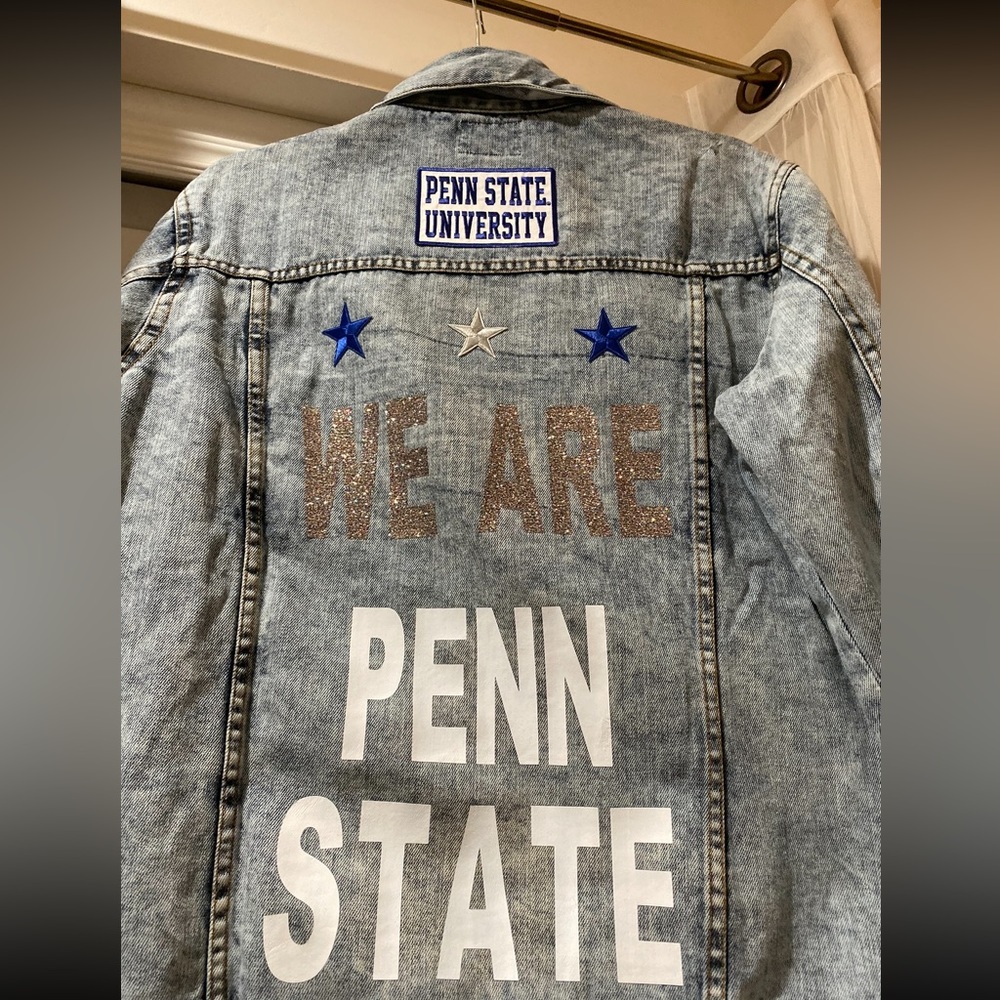 Custom Penn‎ State oversized denim jacket